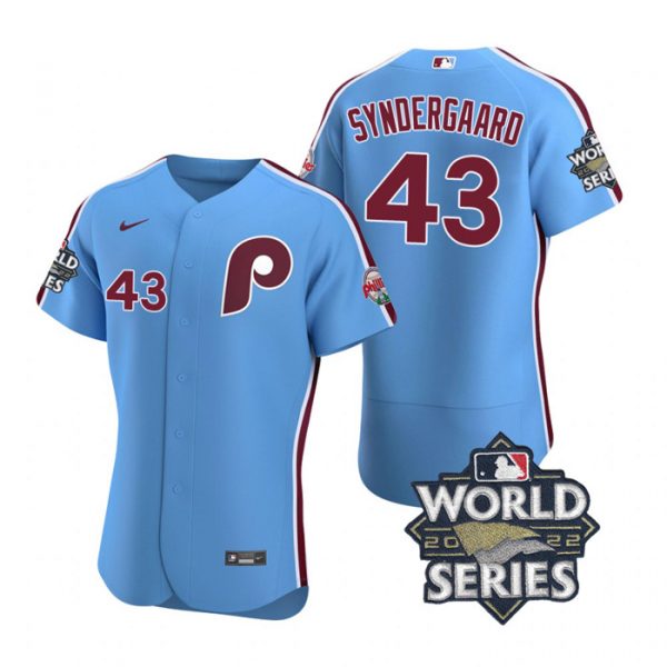Phillies 43 Noah Syndergaard Blue Nike 2022 World Series Flexbase Jersey,We sell and wholesale Phillies 43 Noah Syndergaard Blue Nike 2022 World Series Flexbase Jersey on line form chian!